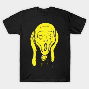 The Scream Edvard Munch The Scream Hearers Head Minimal Yellow T-Shirt